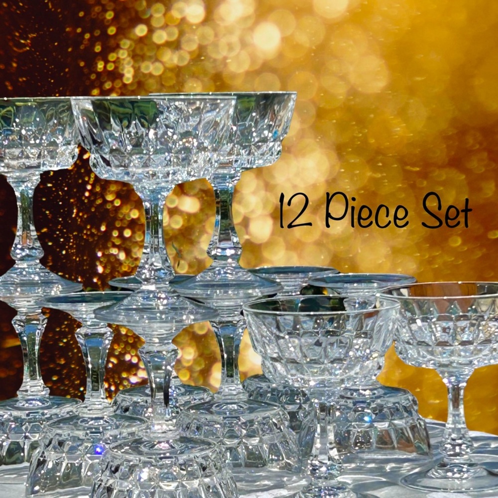 Vintage Crystal Champagne glasses, sorbet , coupe